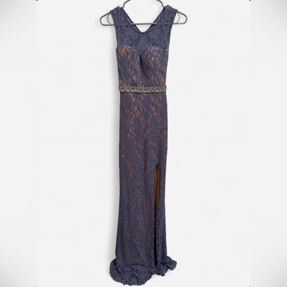 City Studio Purple Lace Formal Dress